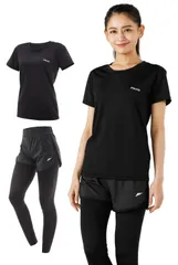 【人気商品】トップス Tシャツ 半袖 吸水速乾 トレーニングウェア ヨガパンツ 一体型 [ レギンス パンツ 上下セット 運動初心者にも最適 レディース スポーツウェア ヨガウェア ] フレキシア] [Flexia