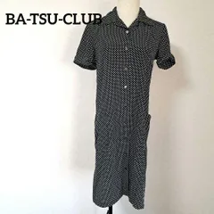 バツクラブ レトロ 水玉 シャツ ワンピース 半袖 ロング ポケット プリント ブラック Mサイズ