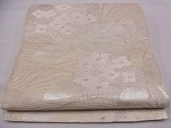 平和屋1■夏物　六通柄袋帯　桔梗　金銀糸　逸品　未使用　fb8355