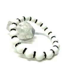 ホワイトオニキス パワーストーン ブレスレット 8mm （ブラック）メンズ・レディース　男性・女性　数珠ブレス　開運  [5]