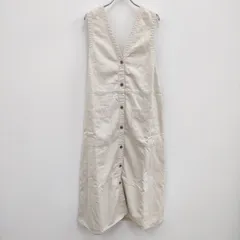 tumugu TB23125 10ozコットンリネンデニム 2way ジャンパースカート 定価26180円 ワンピース 24SS ベージュ レディース ツムグ【中古】4-0802M♪