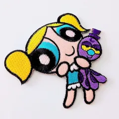 送料無料！ ★刺繍アイロンワッペン★【 The Powerpuff Girls ( パワーパフガールズ ) バブルス  】〚アメリカン雑貨 アメトイ〛