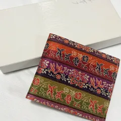 【送料無料】二つ折り財布/ウォレット/サイフ/カラフル/鳥/花/中古品/箱付き