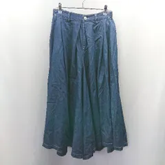 ◇ n'Or ノアール デニム ウエスト一部ゴム カジュアル ワイド ガウチョパンツ サイズ1 ネイビー レディース E  【1405140048933】