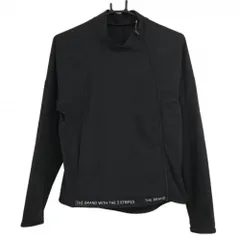 【新品】アディダス ナイロンジャケット 黒 薄手 ストレッチ 裾一部メッシュ レディース L ゴルフウェア adidas