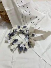 リボンクラウン【選べるリボン】ベビークラウン　グレー×ベージュ