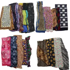 古着卸 まとめ売り Ｓサイズ ストール 小物 19枚セット (ユニセックス ) アニマル 動物 レオパード モチーフ ペイズリー 花柄 古着 NB4285