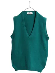 【お得なクーポン配布中!】 80s OLD GAP ウール ニット ベスト メンズ レディース S 古着 ヴィンテージ オールド ギャップ 無地 セーター Vネック ターコイズ グリーン