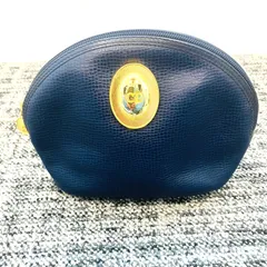 Christian Dior 　クリスチャンディオール ＣＤロゴ　ネイビー　レザーポーチ  ：X2111