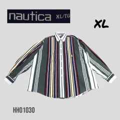 90s マルチストライプ　長袖シャツ　XL nauticaノーティカ　小文字タグ