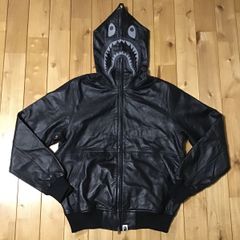 青山限定 レザー シャークパーカー BAPE shark ape エイプ