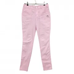 【美品】ニューバランスゴルフ パンツ ピンク×白 ギンガムチェック ストレッチ レディース 2(L) ゴルフウェア New Balance