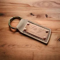 [送料無料]オリジナル/記念品/革/キーホルダー /名札/本革 /プレート