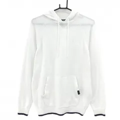 キャロウェイ ニットパーカー 白×ネイビー パイル地 ロゴ刺しゅう  メンズ M ゴルフウェア Callaway