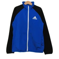 アディダス トラックジャケット ジャージ上 スポーツウエア アウター キッズ 男の子用 140サイズ ブルー adidas 【中古】