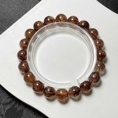 高品質 レッドルチルクォーツブレスレット 10.5-10.8mm 内径17cm 