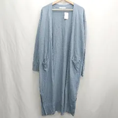 ◇ ⊇ ◎●未使用● AMERICAN HOLIC Ｖネック 長袖 ロングニットカーディガン サイズM ブルー レディース E  【1501160013897】