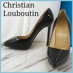 正規品 クリスチャンルブタン ハイヒール エナメル パンプス 黒 レッドソール ポインテッドトゥ ハイヒール パテントレザー 黒 赤底 レッドソール  美品
