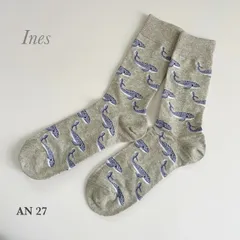 靴下　ソックス　メンズ　アニマル柄　動物柄　左右非対称　カラフル　サメ