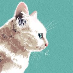 デジタルイラスト】白猫 - デジタルイラストショップ - メルカリ