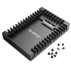 ★即日発送★ORICO 2.5 → 3.5変換 2.5インチ HDD / SSD 変換マウンタ SATAインターフェース内蔵 HDDケース 3.5インチ 変換ブラケット ネジ付き ブラック 1125SS