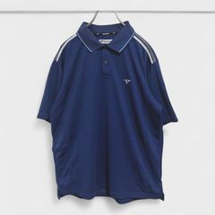 【美品】【ツアーステージ】『TOURSTAGE』[ゴルフウェア]半袖シャツ ネイビー系 大きいサイズ (LL) 商品A2382 管理C