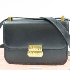 100874 MIUMIU ミュウミュウ RFID ロゴ金具 斜め掛けOK ショルダーバッグ