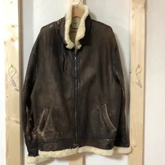 ムートンレザー B3 フライトジャケット リアルムートンジャケット レザージャケット  メンズ 56 ブラウン ホワイト