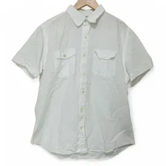 バナナリパブリック　シャツ・ブラウス　半袖　Lサイズ　白　ホワイト　無地