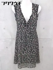 ◇ CACHAREL キャシャレル 装飾 ノースリーブ 膝下丈 ワンピース サイズ36 ブラック レディース 【中古】 【1102170006758】