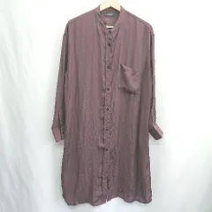 ◇ ⊇ JEANASIS ジーナシス ペイズリー柄 長袖 ジャガードロングシャツ サイズF パープル系 レディース E  【1501230030052】