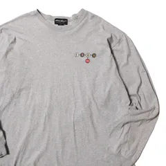 90's 00's エディーバウアー プリント ロングスリーブ コットン Tシャツ 長袖 (XL) 霜降り灰 クルーネック ロンＴ 90年代 旧タグ オールド アメリカ古着 USED ビンテージ ヴィンテージ