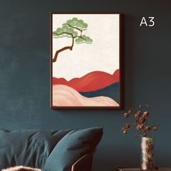 お正月 ポスター 松 A3 家紋入り 対応 和柄 インテリア アートポスター 和風モダン 家紋 ポスター プレゼント  インテリア 正月飾り 新年 年越し 縁起物 一月 新春