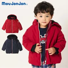 20%オフ セール moujonjon 防風・撥水中綿入りフード付きジャケット 防風 暖かい ダウン コート ジャケット ジャンパー アウター キッズ こども 男の子 女の子