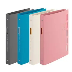 マルマン バインダー クラルテ B5 プラスチックバインダー ブルー/ピンク/グレー/アイボリー F311-02/08/11/14 4柄4冊組み