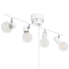 Haian Support シーリングライト 4灯 スポットライト 天井照明 E26 LED電球対応 【電球別売】 角度調節 折り畳み可 吊り下げ照明 インテリアライト おしゃれ リビング 照明器具 白