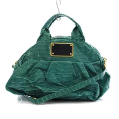 マークバイマークジェイコブス MARC by MARC JACOBS ハンドバッグ ショルダーバッグ 2WAY クロコ型押し レザー ブルーグリーン /YM