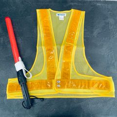 美品 安全ベスト 誘導灯 ホルダー付き 2点セット 【中古】 チョッキ メッシュGUARDMANUNIFORM&GOODS GBEST /512803