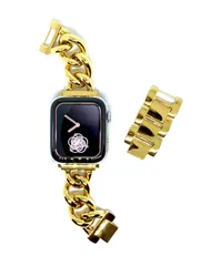 【人気商品】プレゼント ギフト メンズ レディース シルバー) (ステンレス バンド 時計 アップルウォッチ チェーンバンドおしゃれ watch Apple Royce&Roland