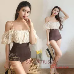 水着 可愛い レディース 韓国 水着 体型カバー レース 海 学生 水着 肩出し 温泉 小胸 スイムウェア 夏 ワンピース水着 少女 みずぎ サマー プール 体型カバー  vii3v663526