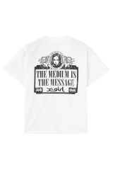 X-girl エックスガール 105252011039 VINTAGE LABEL FACE LOGO S/S TEE Tシャツ WHITE 正規通販 レディース