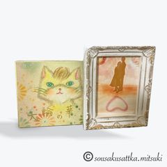 ✨★「創作アート」⭐︎【大輪の華/ロマンティック】⭐︎「2枚おまとめセット」★✨