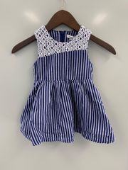 【セラフ】キッズ　ワンピース　90ｃｍ　ストライプ青色