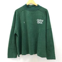WIND AND SEA ウィンダンシー Mock Neck Panel L/S WDS-CS-328 Mサイズ ロゴ刺繍 モックネック 長袖Tシャツ グリーン 緑 中古 /ｍ 250626 02312hi◇128