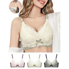 [veimia] 授乳ブラ マタニティブラ 前開き 【1枚セット/3枚セット】 胸を小さく見せるブラ 卒乳後も使える 産前 産後 ブラ 大きいサイズ マタニティブラ 垂れ防止 通気性 柔らかcolor：サクラパープル+ビーングリーン+モディブルー size