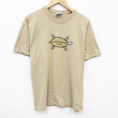 L/古着 ヘインズ 半袖 ビンテージ Tシャツ メンズ 00s カメ コットン クルーネック 薄茶 ブラウン 25aug28 中古