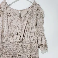 新品【INGNI】ロングワンピース  花柄 ピンクベージュ 裏地あり Ｂ品