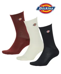 新品 未使用ディッキーズ Dickies 3足セット ロゴ刺繍底パイル レディース ソックス 517089【メール便】 Cレッド