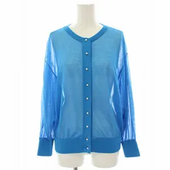 クミキョク 組曲 KUMIKYOKU 23SS シアーニットカーディガン 七分袖 パールボタン 6 水色 ライトブルー KRWLSM0650 /HN