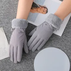 ☆ Cタイプ×グレー ☆ 手袋 かわいい もこもこ 3タイプ sglovesfb01x 手袋 レディース ふわふわ かわいい おしゃれ 暖かい グローブ 防寒 裏起毛 もこもこ ボア 防風 保温 ５本指 厚手 冬 冬用 大人 あったか きれいめ 指あり